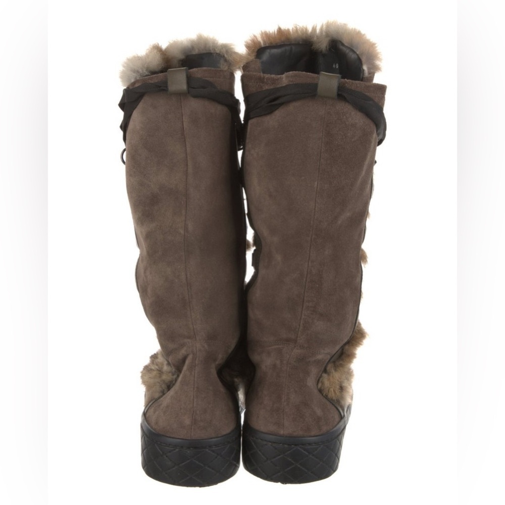 Moncler Zoelie Brown Suede and Fur Winter Boots $1100 - Picture 3 of 11